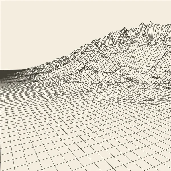 추상적인 3d 조명 왜곡 메쉬 구체. 네온 간판입니다. 미래 기술 Hud 요소입니다. 우아한 파괴. 큰 데이터 시각화 . — 스톡 벡터