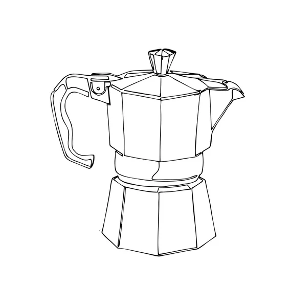 Café Percolator clip arte elemento vectorial dibujado a mano — Vector de stock