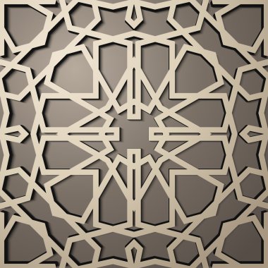 Background with 3d seamless pattern in Islamic style .    , arabic geometric east ornament , persian motif .