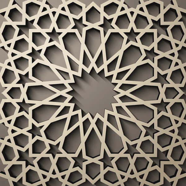 Hintergrund mit 3D nahtlosem Muster im islamischen Stil. , arabisch geometrisches Ost-Ornament, persisches Motiv . — Stockvektor