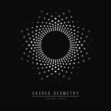 Flower of Life. Sacred Geometry. Symbol  Harmony and Balance. Vector Illustration.
