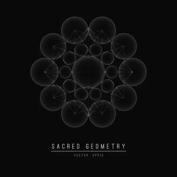 Çiçek yaşam. Kutsal geometri. Sembol uyum ve denge. Vektör çizim.