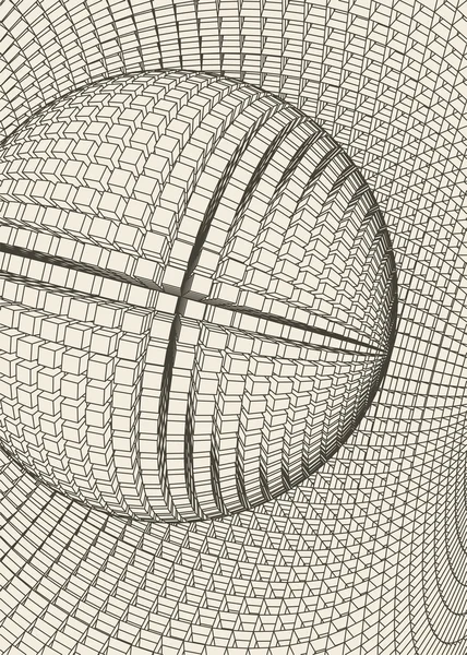 Abstrakt vektor landskap bakgrund. Nätet för cyberrymden. 3D-teknik illustration. — Stock vektor