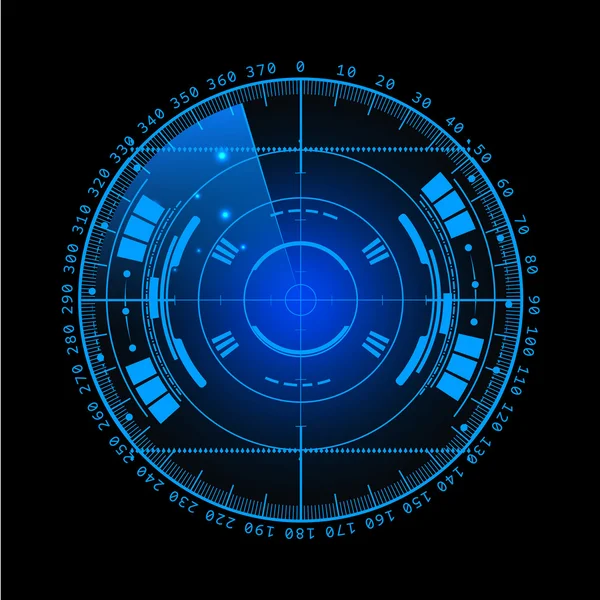 Radar ekranı. resimde tasarımınız için. Teknolojik altyapı. Fütüristik kullanıcı arabirimi. Radar tarama ile göstermek. Hud. .