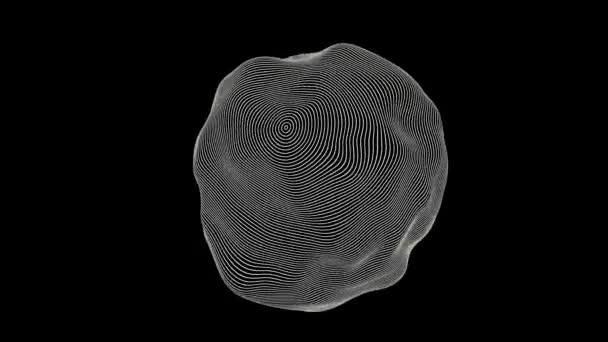 Illusion optique noir et blanc boucle sans couture cercles hypnotiques fond. Encercle l'animation hypnotique avec illusion de mouvement en résolution HD. 3d art de ligne surréalisme. — Video