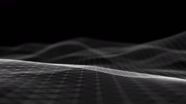 4K Çözünürlük. Soyut dijital bağlantı. Müzik için eşitleyici, müzik dalgalarıyla ses dalgalarını gösteriyor. Ağ bağlantısı yapısı. 3d.