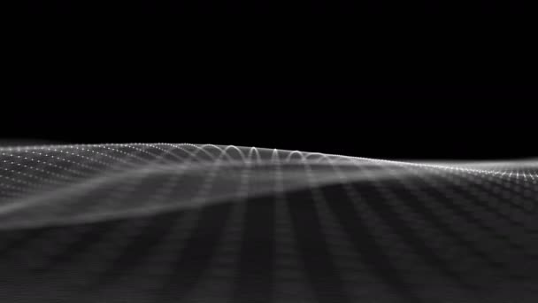 Ανάλυση 4K. Αφηρημένη ψηφιακή σύνδεση. Ισοσταθμιστής για τη μουσική, δείχνει ηχητικά κύματα με μουσικά κύματα. Δομή σύνδεσης δικτύου. 3d. — Αρχείο Βίντεο