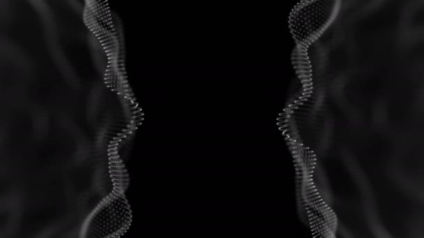 3D animation των σφαιρών σωματιδίων περιστρεφόμενη. Αναδρομή τεχνολογίας. Μπλε σφαίρα ενέργειας σωματιδίων 4k Απρόσκοπτη θηλιά. 3d απόδοση — Αρχείο Βίντεο