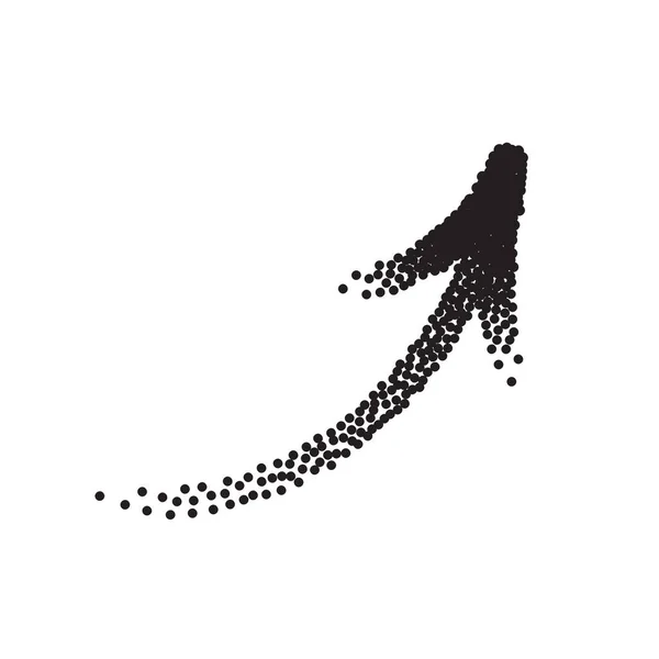 Vector de flecha punteada dibujada a mano en estilo de boceto aislado sobre fondo blanco. Flechas lápiz vector ilustración. — Vector de stock