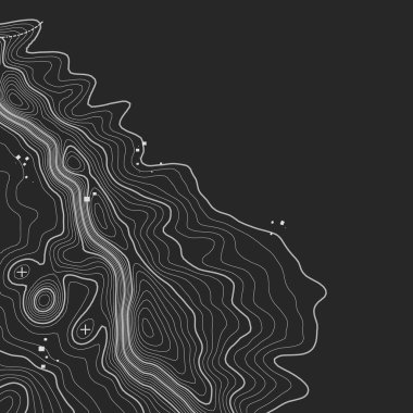 Kopyalamak için alanı olan topografik harita arkaplanı. Çizgi topoğrafya haritası arka plan, coğrafi ızgara soyut vektör çizimi. Arazi üzerinde dağ yürüyüşü patikası .