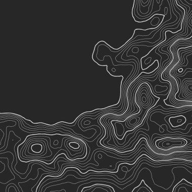 Kopyalamak için alanı olan topografik harita arkaplanı. Çizgi topoğrafya haritası arka plan, coğrafi ızgara soyut vektör çizimi. Arazi üzerinde dağ yürüyüşü patikası .