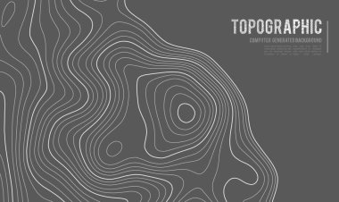 Gri, vektör topografisini belirler. Coğrafi dağ topoğrafyası vektör çizimi. Topografik doku. Arazi vektör alanı haritası. Yükseklik grafiği yükseklik çizgileri. Topografik harita