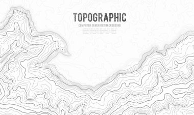 Gri, vektör topografisini belirler. Coğrafi dağ topoğrafyası vektör çizimi. Topografik doku. Arazi vektör alanı haritası. Yükseklik grafiği yükseklik çizgileri. Topografik harita