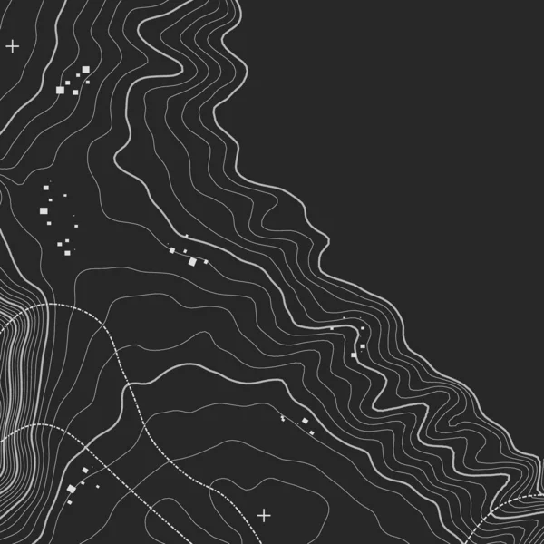 Fond de carte topographique avec espace pour la copie. Ligne topographie carte contour arrière-plan, grille géographique illustration vectorielle abstraite. Sentier de randonnée en montagne sur terrain . — Image vectorielle