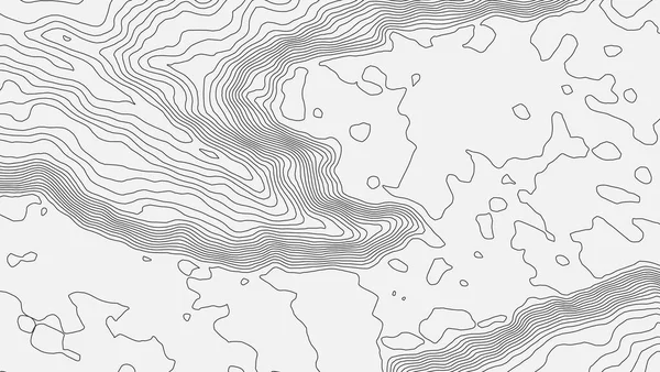 グレーの輪郭ベクトル地形。地理山地形ベクトル図。地形の模様の質感。土地ベクトルの地形図。標高グラフィックコンターの高さ線。地形図 — ストックベクタ