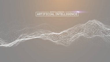 İş sunumu için gri arkaplan. Ai Future teknoloji geçmişi. Yapay zeka. Büyük Veri İş Konsepti.