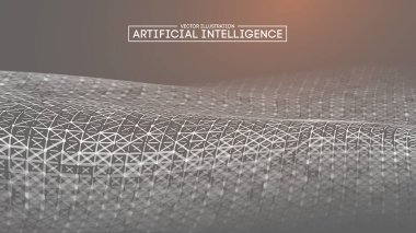 İş sunumu için gri arkaplan. Ai Future teknoloji geçmişi. Yapay zeka. Büyük Veri İş Konsepti.