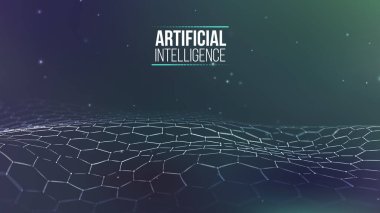 Altıgen arka plan mavisi. Ai Future teknoloji geçmişi. Yapay zeka. Büyük Veri İş Konsepti.