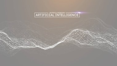 İş sunumu için gri arkaplan. Ai Future teknoloji geçmişi. Yapay zeka. Büyük Veri İş Konsepti.