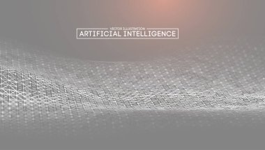 İş sunumu için gri arkaplan. Ai Future teknoloji geçmişi. Yapay zeka. Büyük Veri İş Konsepti.