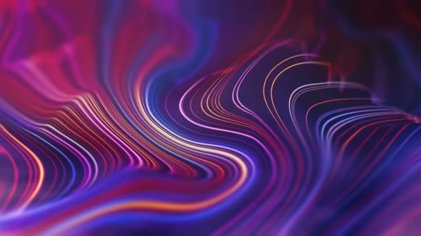Line art line wave red on blue background. Seamless loop 4k. Futuristic motion technology concept. Data flow abstract motion background. — Stock Video