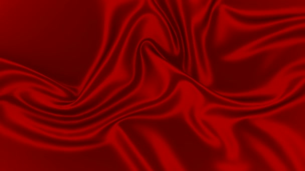 Abstract red silk fabric seamless loop. Cloth satin texture abstract wave animation. 4k — Stock Video