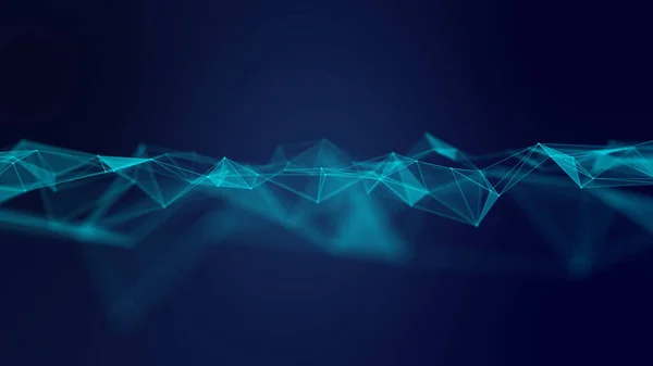 Abstrakt geometrisk blå anslutningar bakgrund. Artificiell intelligens medicinsk koncept. Nätverks it-bakgrund. — Stockfoto