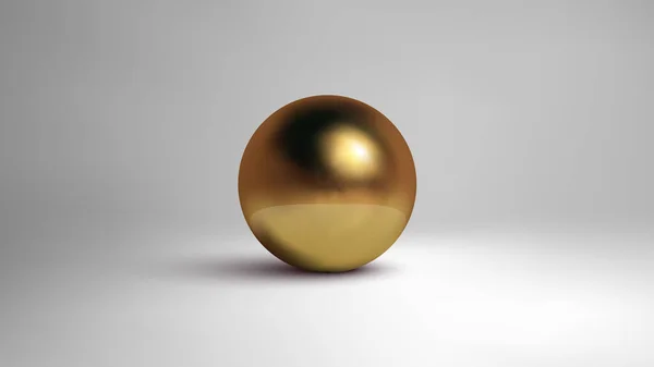 Esfera dorada aislada sobre fondo blanco. 3d vector ilustración. — Archivo Imágenes Vectoriales