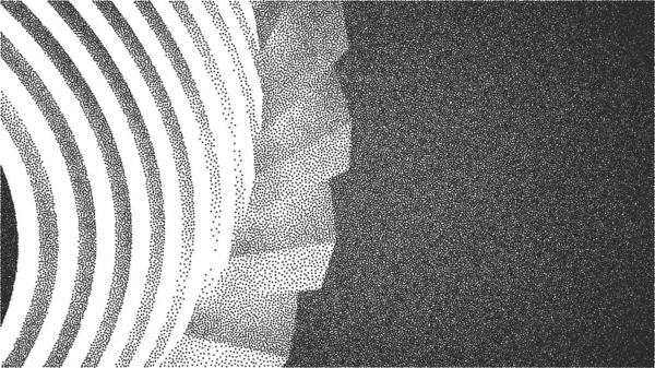 Architettura vettoriale dotwork gradiente sfondo. Modello astratto di rumore stipplo. Illustrazione vettoriale 3d. EPS 10. — Vettoriale Stock