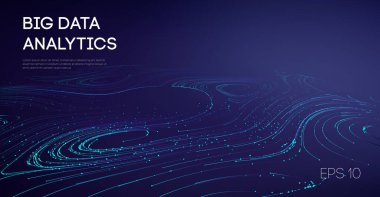 Soyut Büyük Veri Akımı Arkaplanı. Yazılım kodu endüstriyel internet arkaplanı. Sanayi siber kompleksi büyük veri ses görselleştirmesi.