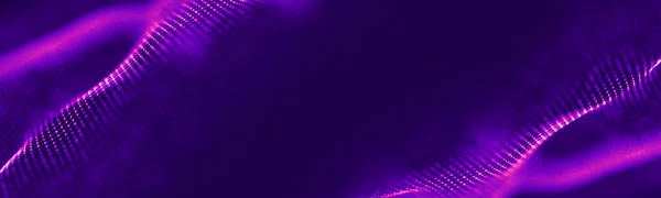 Futuristic wave. Purple technology light neon background. Digital technology music background. Computer network technology. Digital science concept. Digital technology backdrop. — Stock Photo, Image