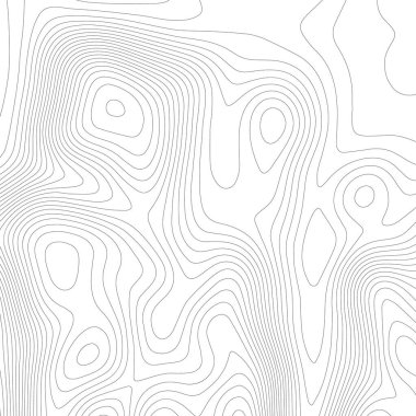 Beyaz arkaplanda topografik doku haritası. Topo haritası yükseltme çizgileri. Contour vektör soyut çizimi. Coğrafi dünya topografyası.
