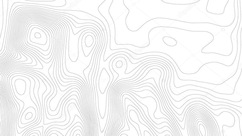 Terrain line. Topographic map on white background. Topo map elevation lines. Contour vector abstract vector illustration. Geographic world topography.