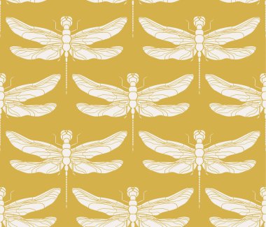 Yusufçuk pürüzsüz desen. Eski moda illüstrasyon. EPS 10. El çizimi vektör illüstrasyonu.