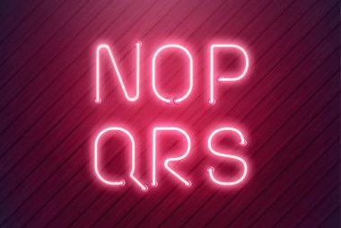 Mor font retro neon lambası gerçekçi bir şekilde kullanıldı. Parlak parti geçmişi. Işık vektör illüstrasyon numarası yazı tipi. EPS 10