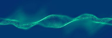 Soyut mavi teknoloji arka plan dalgası. Geleceğin iş teknolojisi konsepti. Soyut Dijital Teknoloji arkaplanı.