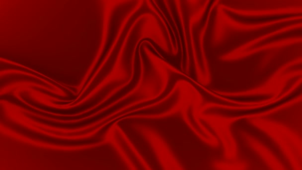 Abstraktes rotes Seidengewebe mit nahtloser Schleife. Stoffsatin Textur abstrakte Wellenanimation. 4k — Stockvideo