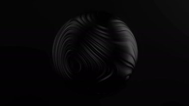 Küre, sıvı dikişsiz döngü 4k 'yi dalgalandırıyor. Titreşim akış animasyonunun 3 boyutlu görüntüsü. Siyah yağ damlası yumuşak dalga maddesine dönüşür.