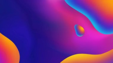 Neon gradyan sıvısı soyut arkaplanı şekillendirir. 4k 'lık dikişsiz döngü. Sıvı animasyon kavramını şekillendirir.