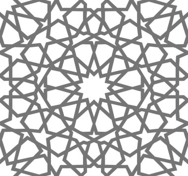 Arap desenli ramazan mübarek müslüman yıldız deseni basit. Çiçek kare tasarımı. İslami düzen geçmişi. Çember desenli İslami çiçek vektörü.