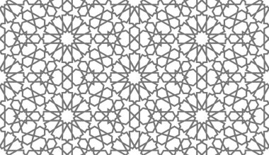 Arap desenli ramazan mübarek müslüman yıldız deseni basit. Çiçek kare tasarımı. İslami düzen geçmişi. Çember desenli İslami çiçek vektörü.