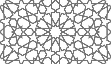 Arap desenli ramazan mübarek müslüman yıldız deseni basit. Çiçek kare tasarımı. İslami düzen geçmişi. Çember desenli İslami çiçek vektörü.
