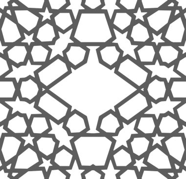 Arap desenli ramazan mübarek müslüman yıldız deseni basit. Çiçek kare tasarımı. İslami düzen geçmişi. Çember desenli İslami çiçek vektörü.