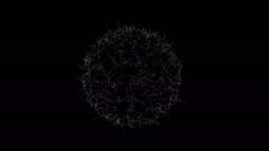Küre büyük veri animasyonu akışı. Kusursuz döngü küresi kalkanı. Flowind çizgileri enerji kavramı 4k.