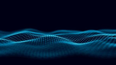 Mavi altıgen dalga dijital veri akışı. Kusursuz döngü teknolojisi ağ arka planı kavramı. 4k bal peteği dalgası.