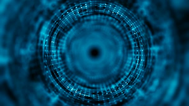 Анимация туннеля межзвездной космической червоточины. Геометрический фон вселенной искривления времени. Футуристический светлый туннель. 3d-4k loop seamless. — стоковое видео