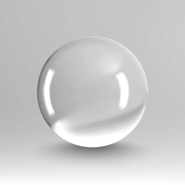 Crystal boll ljus vektor på transparent bakgrund. Klar sfär genomskinlig boll. Bubbelfritt EPS 10. — Stock vektor