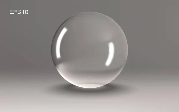 Crystal boll ljus vektor på transparent bakgrund. Klar sfär genomskinlig boll. Bubbelfritt EPS 10. — Stock vektor