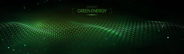 Зелена технологія для веб-сторінок. Кібер кружить комп'ютерну екологію та екологію зелених технологій. Гексагон фоновий зелений абстрактний вектор. ЕПС 10. — стоковий вектор