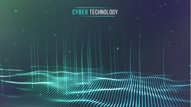 Cyber technology vector illustration. Technology cloud world. Networked systems vector concept.